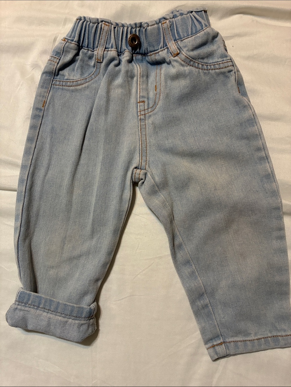 SHEIN Light Blue Kids Denim Jogger Pants